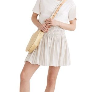 Madewell Smocked Pull-On Mini Skirt in Stripe